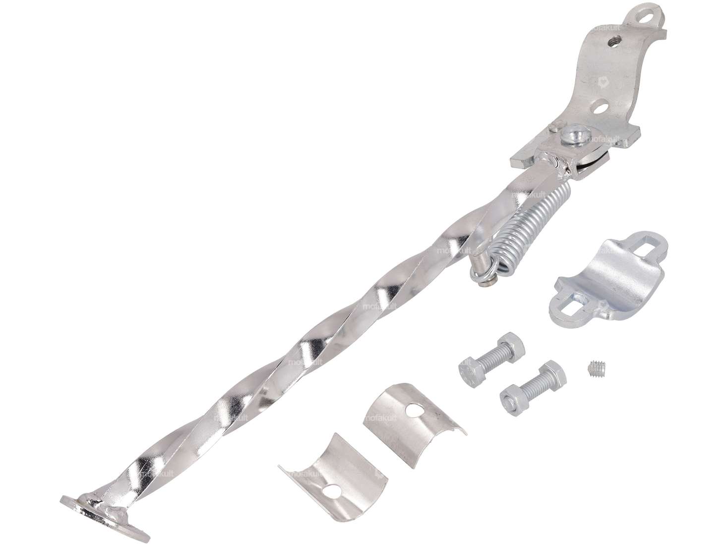 Béquille latérale tournée à gauche fixation ronde 31 cm chrome Carousel Image 1