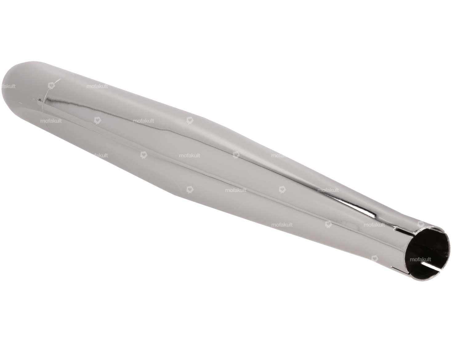 Jamarcol Endtopf Zigarre Ø 32 / 70 mm mit Lasche Chrom | Kreidler Carousel Image 2