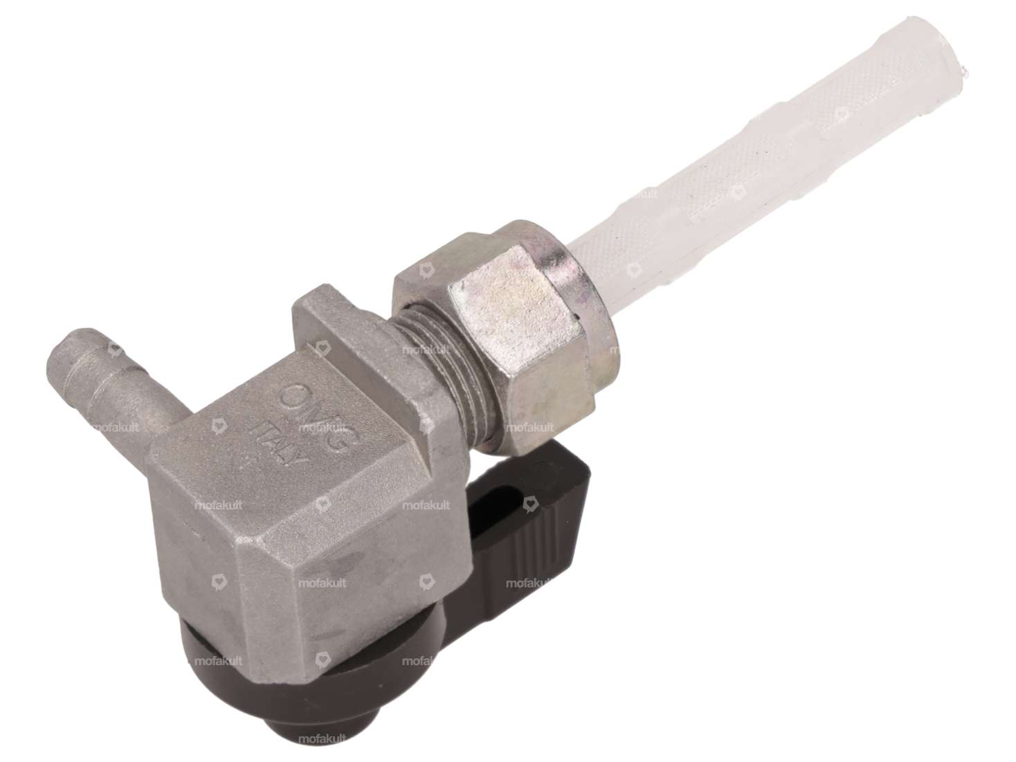 OMG Benzinhahn senkrecht M12x1 (mit Überwurfmutter) rechts abgehend | Piaggio Bravo, SUPERbravo Carousel Image 3