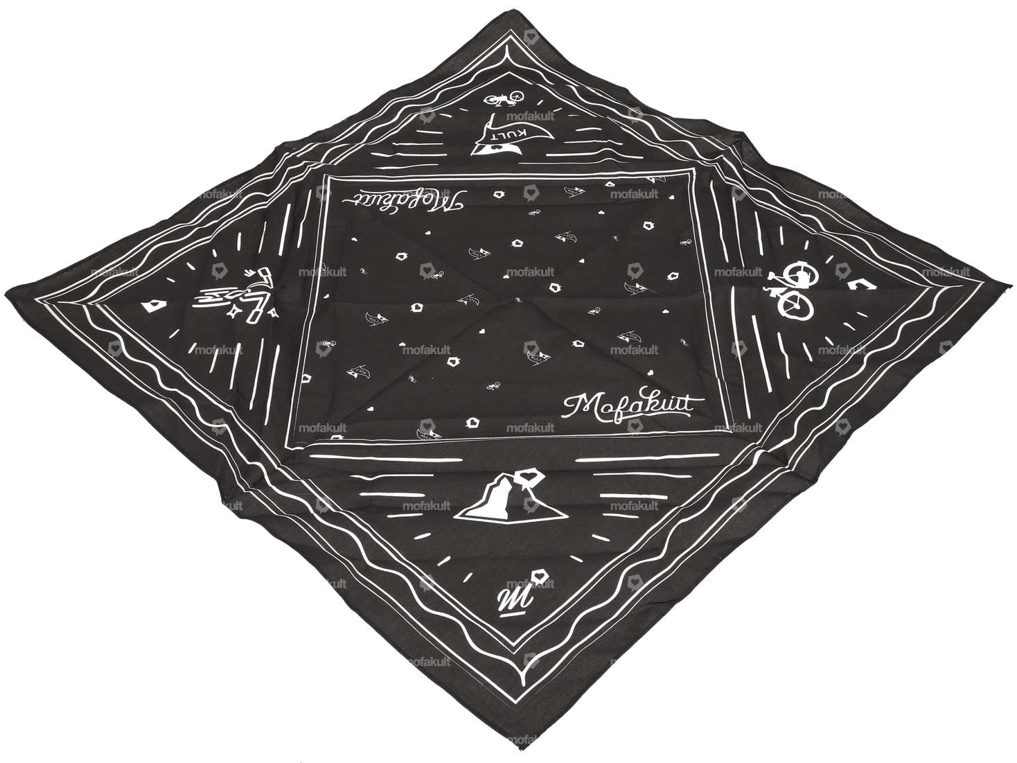 mk-Merch Bandana schwarz / weiss 50 x 50 cm Carousel Image 1