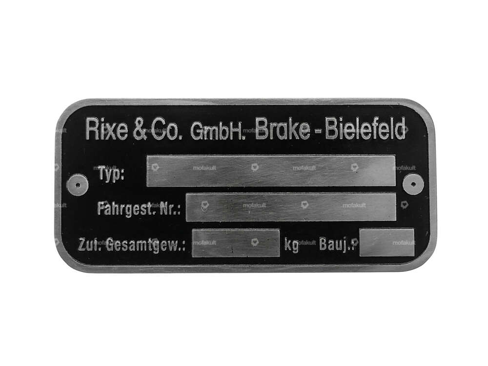 Plaque signalétique | Rixe & Co. GmbH Carousel Image 1