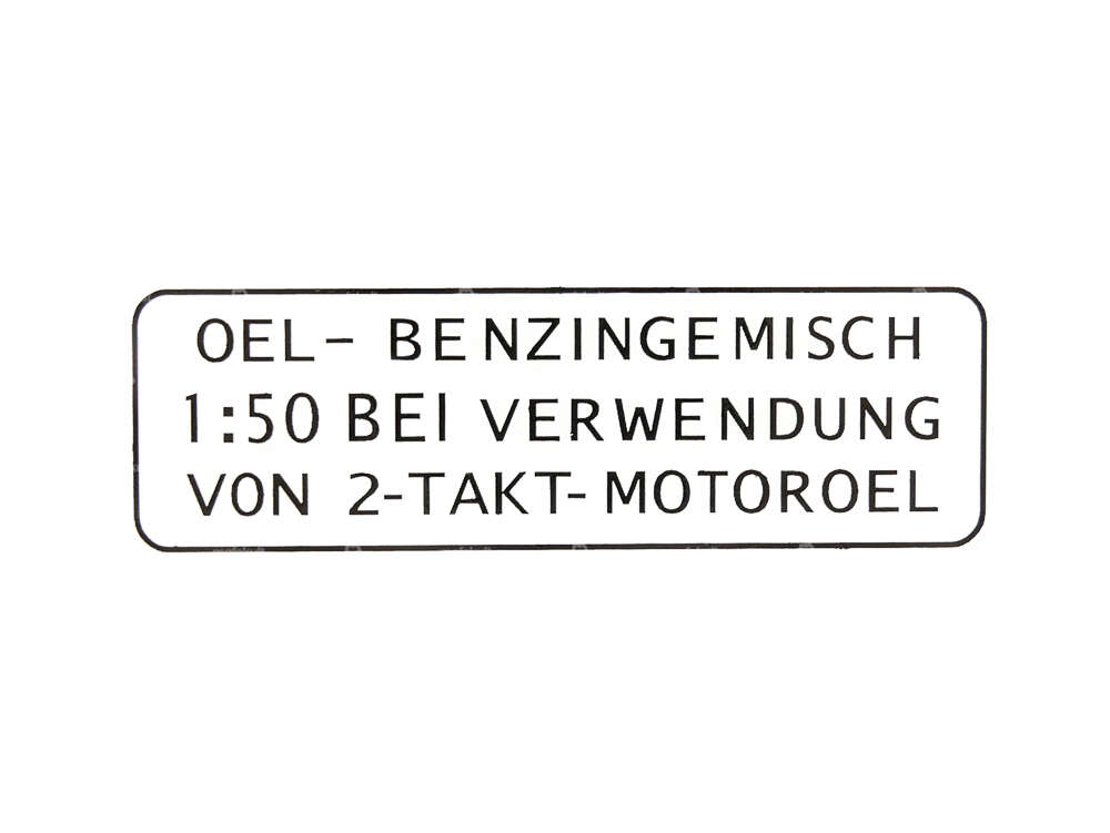 Sticker "OEL-BENZINGEMISCH 1:50" black 55 x 19 mm | Puch Carousel Image 1