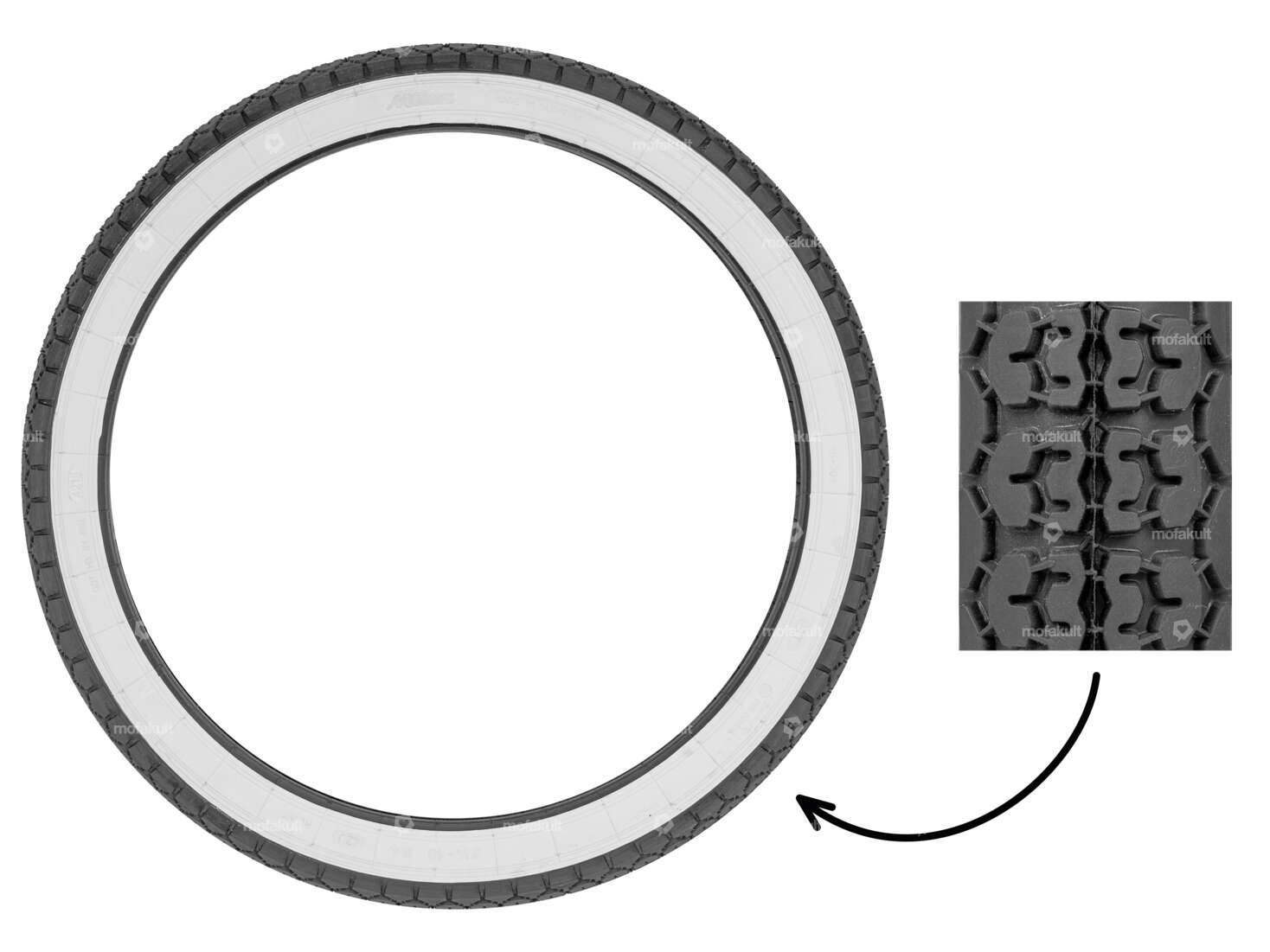 Pneu Mitas 2.25 x 18" B4 Allround flanc blanc Carousel Image 1