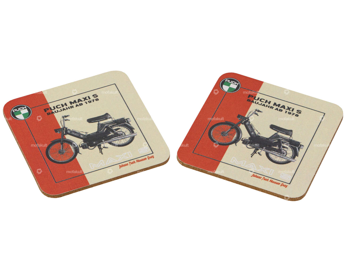 Set of coasters "Puch Maxi S" 9.5 x 9.5 cm Carousel Image 1