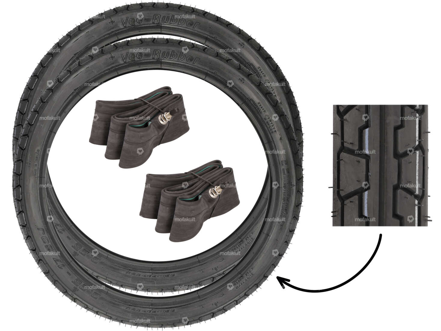 Kit de pneus VeeRubber 2.25 x 17" VRM019 (V019) Semi-Slick Carousel Image 1