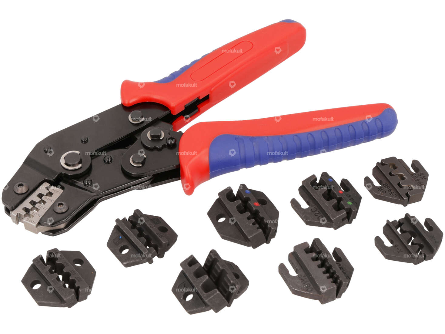 Crimping pliers set with inserts 8 pcs. Carousel Image 1