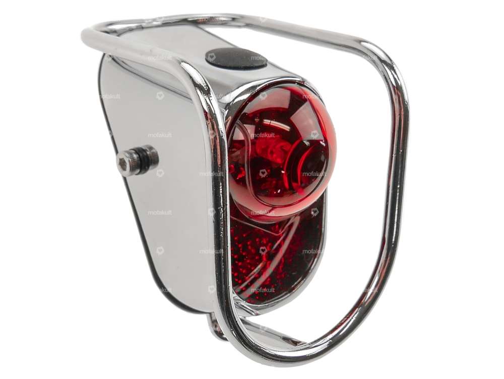 LED retro oval rear light with bracket (battery) Carousel Image 1