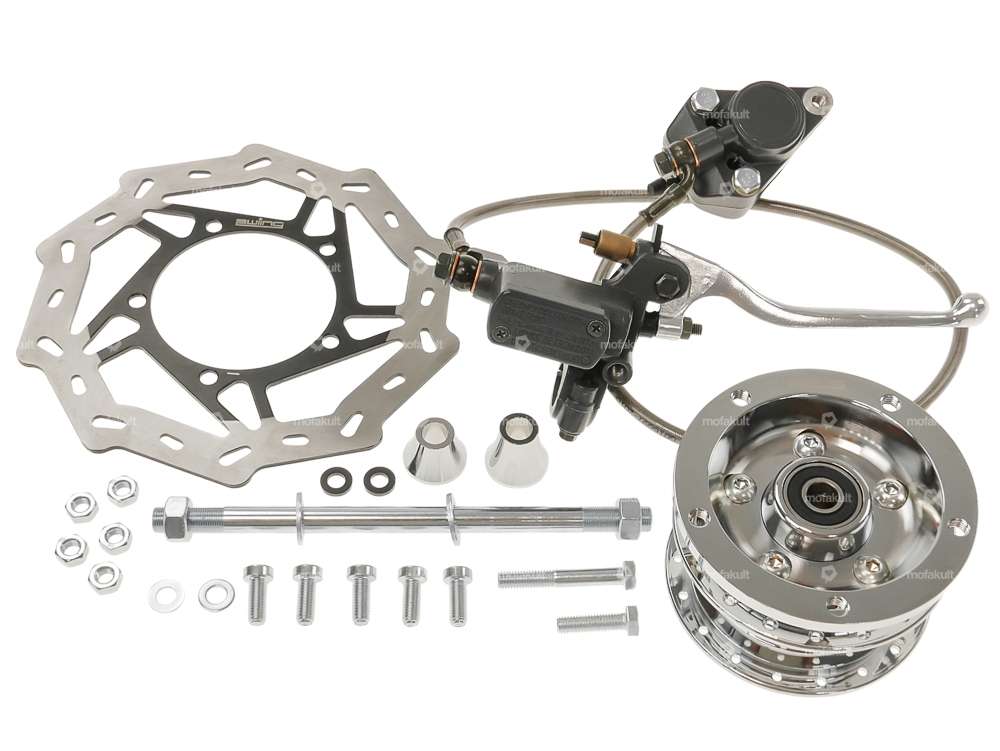 swiing® ingenious disc brake set spoke rim EBR hydraulic chrome Carousel Image 1