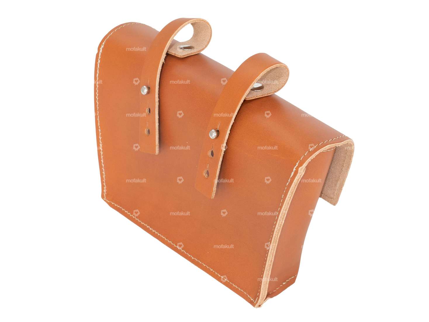 Saddle bag light brown genuine leather Carousel Image 2