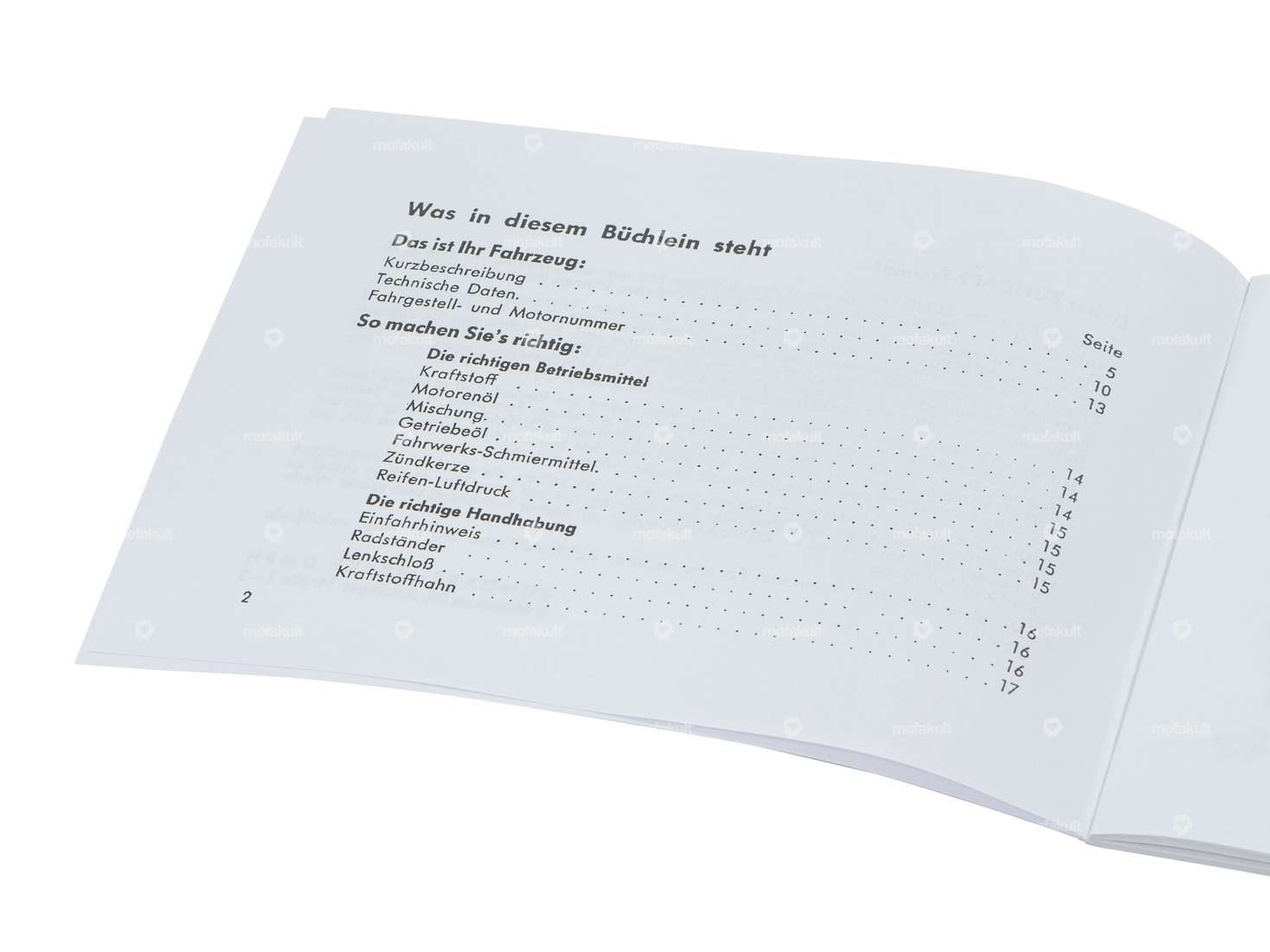 Betriebsanleitung | Zündapp Mofa 25 / Moped M 50 Carousel Image 2