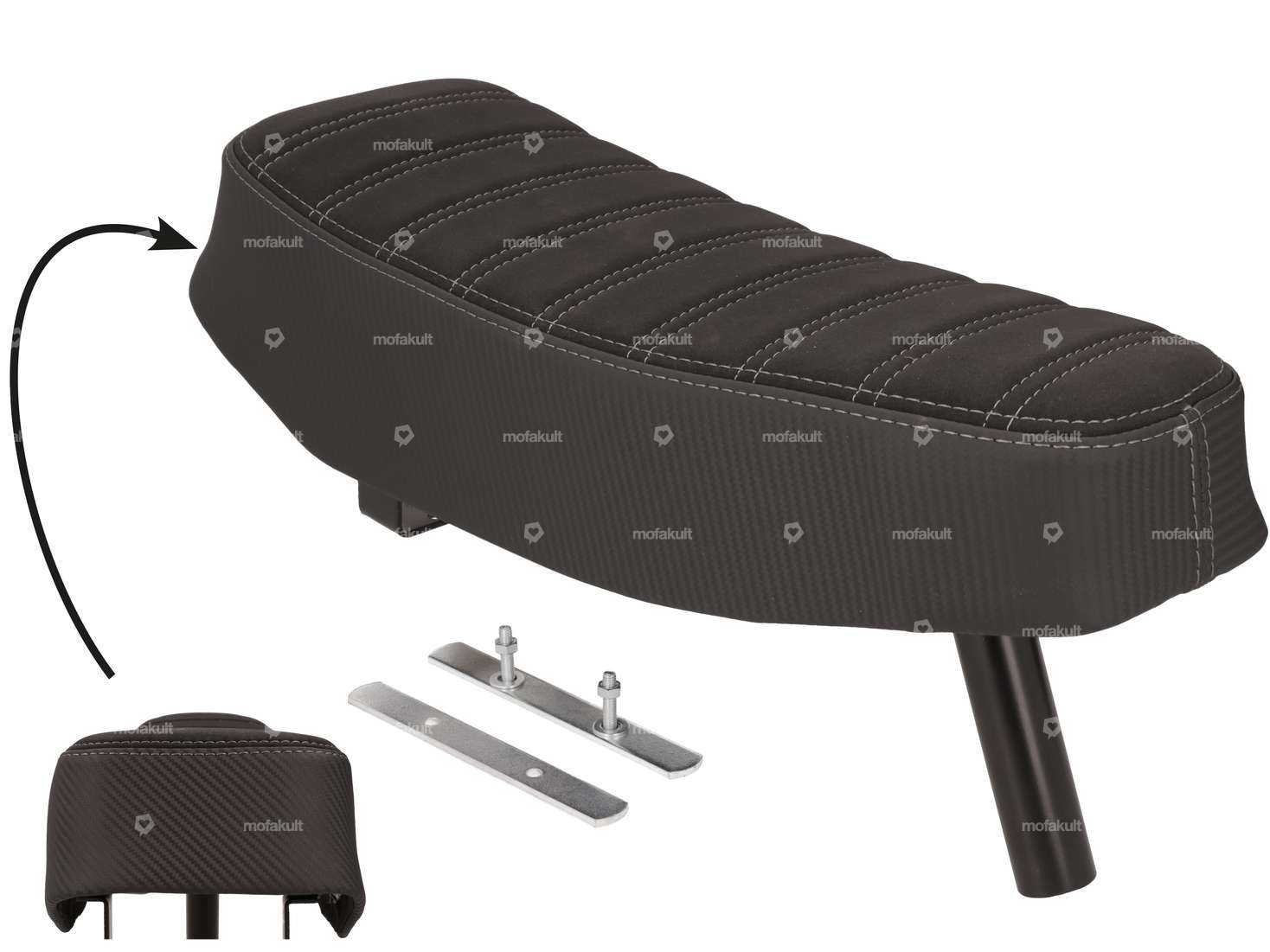 Sitzbank lang Carbon schwarz | Puch Maxi Carousel Image 1