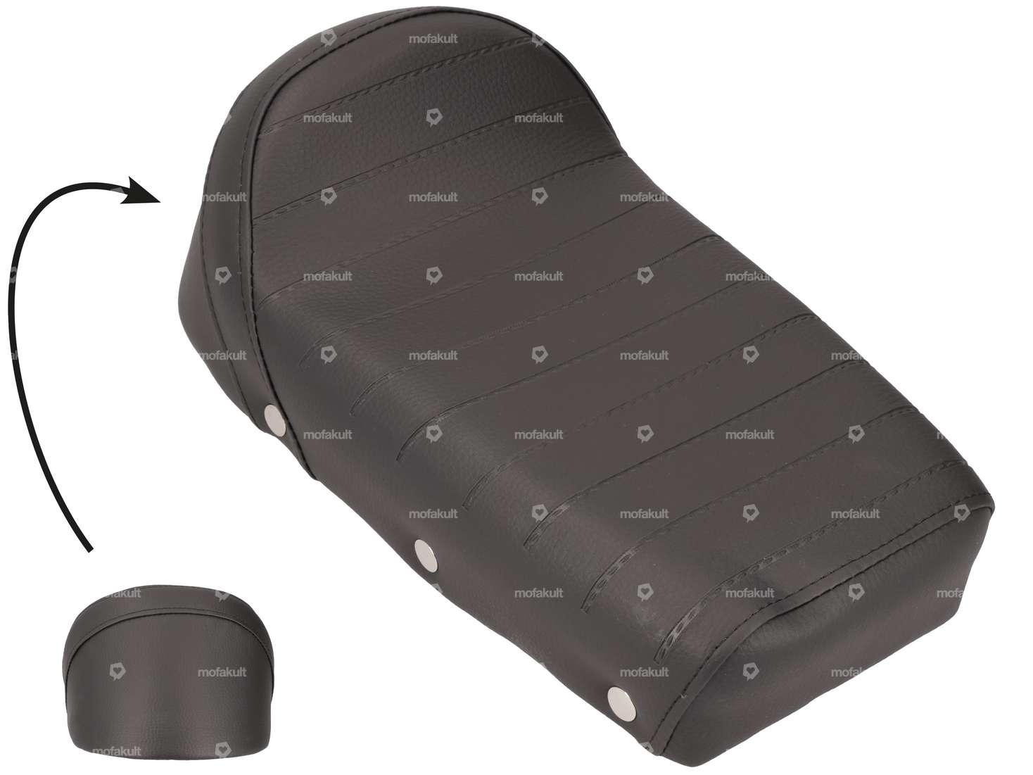 Banc avec rivets à ressort noir Carousel Image 1