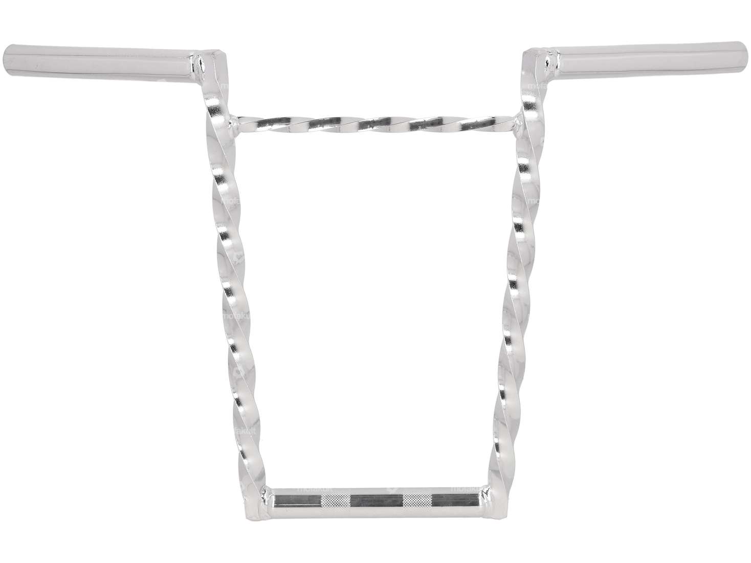 Guidon plaque de fourche 35 cm tourné avec entretoise chrome Carousel Image 1