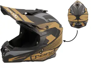 Casque de cross "Trendy" noir-gris-or mat (S-L) Casque de cross "Trendy" noir-gris-or mat (S-L)