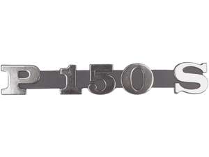 RMS emblem side cover left "P 150 S" aluminum | Vespa P150S RMS emblem side cover left "P 150 S" aluminum | Vespa P150S