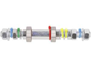 swiing Axe de roue Moyeu à rayons avant Ø 29 mm Kit de transformation avec roulements à billes swiing Axe de roue Moyeu à rayons avant Ø 29 mm Kit de transformation avec roulements à billes