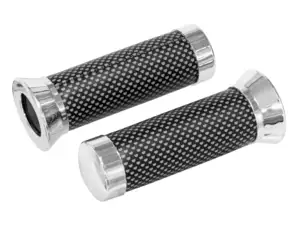 Poignées en similicuir noir / gris / chrome Poignées en similicuir noir / gris / chrome