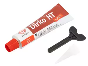 Dirko masse d'étanchéité rouge (silicone) haute température 70ml durablement élastique jusqu'à 315°C Dirko masse d'étanchéité rouge (silicone) haute température 70ml durablement élastique jusqu'à 315°C