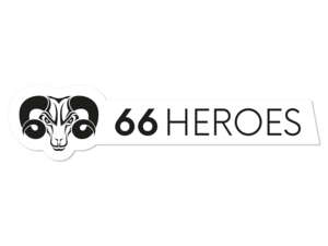 Autocollant "66HEROES" 83 x 20 mm blanc Autocollant "66HEROES" 83 x 20 mm blanc