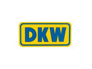 Wasserabziehbild «DKW» gelb/dunkelblau Wasserabziehbild «DKW» gelb/dunkelblau