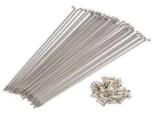 Jeu de rayons WWS 22" avec écrous (2.6 x 245 mm) Inox Jeu de rayons WWS 22" avec écrous (2.6 x 245 mm) Inox