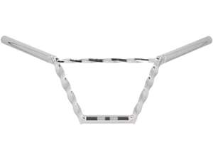 Lenker Gabelplatte 20 cm gedreht mit Strebe Chrom Lenker Gabelplatte 20 cm gedreht mit Strebe Chrom