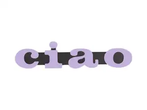 Emblème "ciao" plastique 3D violet / noir Emblème "ciao" plastique 3D violet / noir