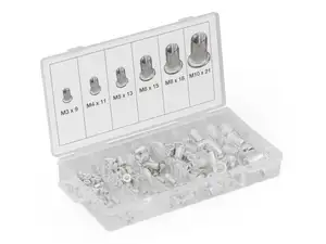 BGS rivet nut assortment aluminum M3 / M4 / M5 / M6 / M8 / M10 150 pcs. BGS rivet nut assortment aluminum M3 / M4 / M5 / M6 / M8 / M10 150 pcs.