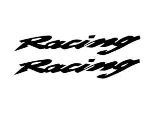 Aufkleber «Racing» 15 x 3 cm schwarz (Paar) Aufkleber «Racing» 15 x 3 cm schwarz (Paar)