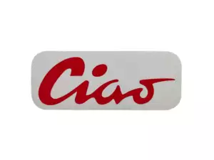 Autocollant réservoir "Ciao" rouge 70 x 28 mm | Piaggio Ciao P, C9 Autocollant réservoir "Ciao" rouge 70 x 28 mm | Piaggio Ciao P, C9