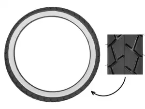 Mitas 2.75 x 17" tires MC11 Semi-Slick Whitewall Mitas 2.75 x 17" tires MC11 Semi-Slick Whitewall