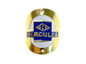 "Hercules" brand plate on the head tube (curved) "Hercules" brand plate on the head tube (curved)
