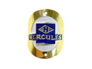 "Hercules" brand plate on the head tube (curved) "Hercules" brand plate on the head tube (curved)
