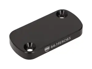 66HEROES Disc brake reservoir cover, black anodized aluminium 66HEROES Disc brake reservoir cover, black anodized aluminium