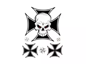 Feuille de colle Iron Cross Skull Feuille de colle Iron Cross Skull