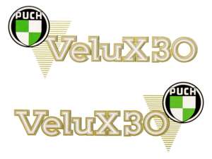 Autocollant "Puch X30 Velux" ancienne version 91x36 Autocollant "Puch X30 Velux" ancienne version 91x36