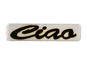 Tank sticker "Ciao" 3D silicone 115 x 27 mm original | Piaggio Ciao Tank sticker "Ciao" 3D silicone 115 x 27 mm original | Piaggio Ciao