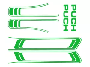 Kit d'autocollants réservoir & cadre vert clair (qualité 1A) Folienplot | Puch Maxi S Kit d'autocollants réservoir & cadre vert clair (qualité 1A) Folienplot | Puch Maxi S