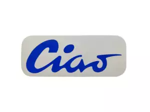 Autocollant réservoir "Ciao" bleu 70 x 28 mm | Piaggio Ciao P, C9 Autocollant réservoir "Ciao" bleu 70 x 28 mm | Piaggio Ciao P, C9