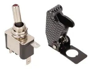 Interrupteur à bascule Carbon-Look Capuchon de sécurité & LED Interrupteur à bascule Carbon-Look Capuchon de sécurité & LED